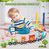 Ensemble de train en bois magnétique avec 11 animaux | Jouets Montessori pour activités d'apprentissage préscolaire des tout-petits King of Toys