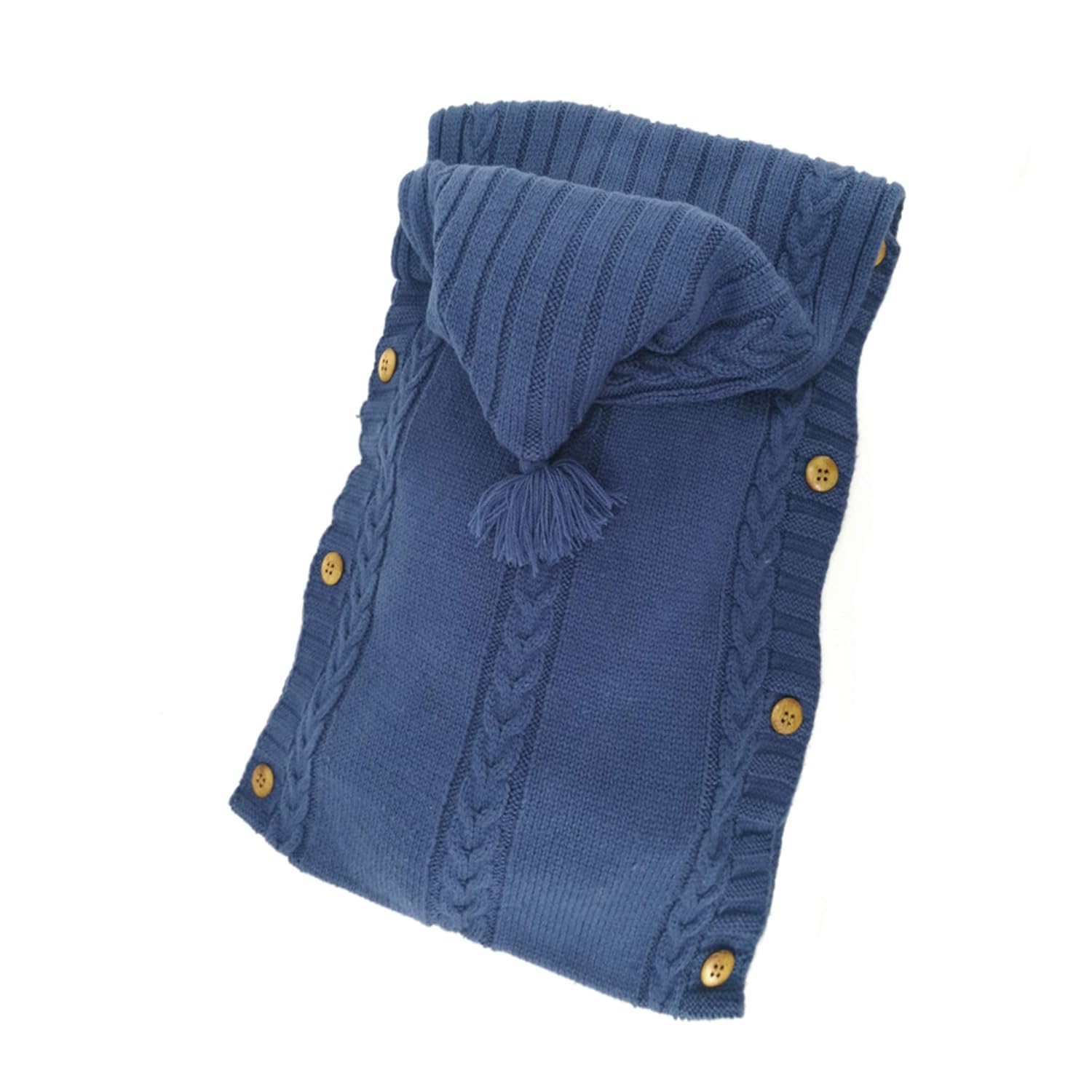Sac de Couchage Bébé en Tricot Épais pour Nouveau-Né 0-6 Mois - Couverture d'Emmaillotage Laine avec Capuche - Cadeau de Naissance Hiver