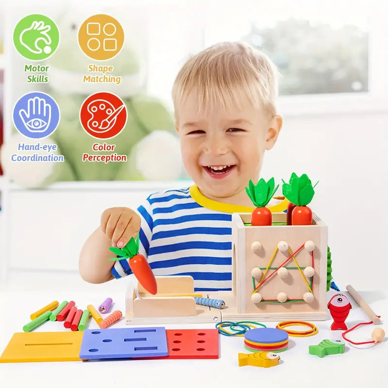 Parc Montessori en Bois 8-en-1 - Jeu Éducatif pour Bébé de 8 Mois Speelgoed Koning