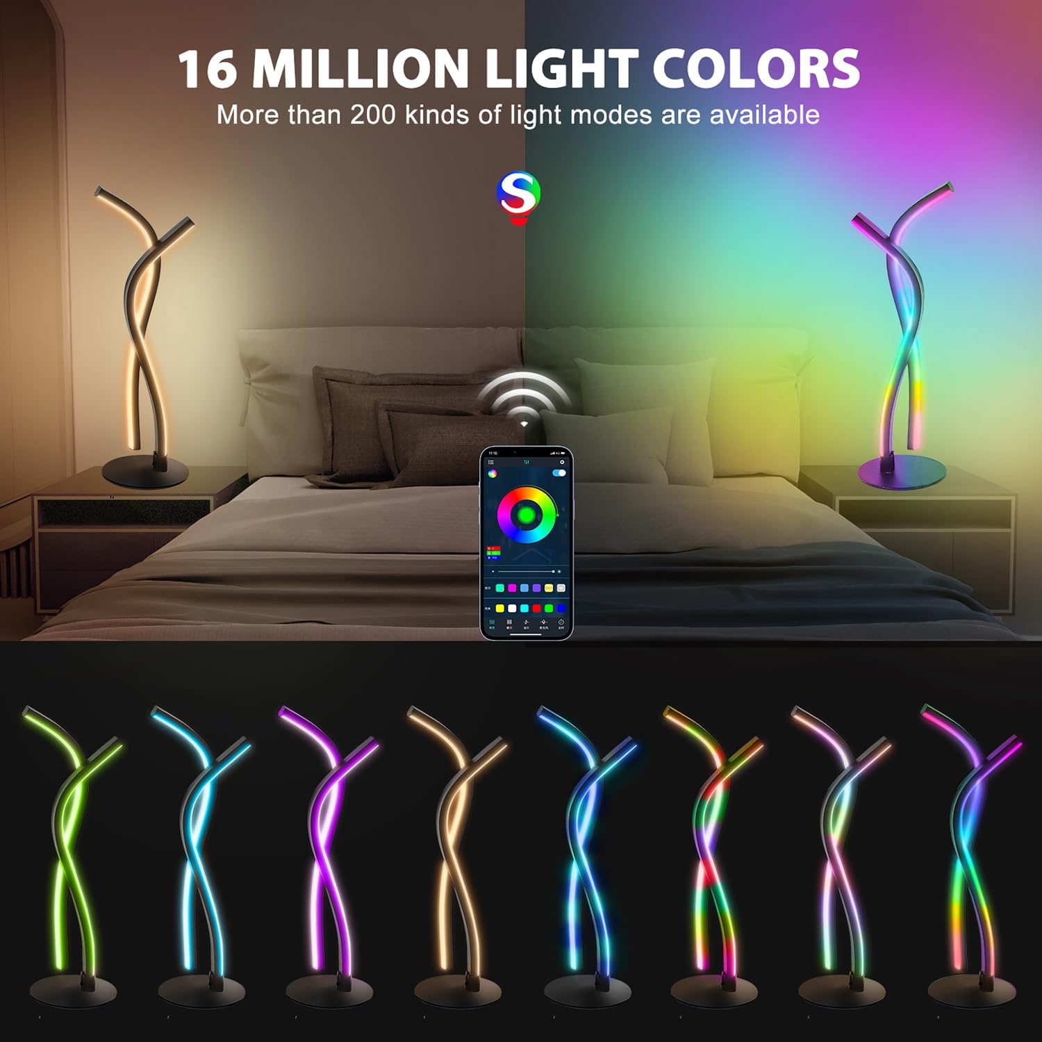 LUMIFY l Modern LED Spiral Table Lamp With RGB Color Mode De Speelgoedkoning