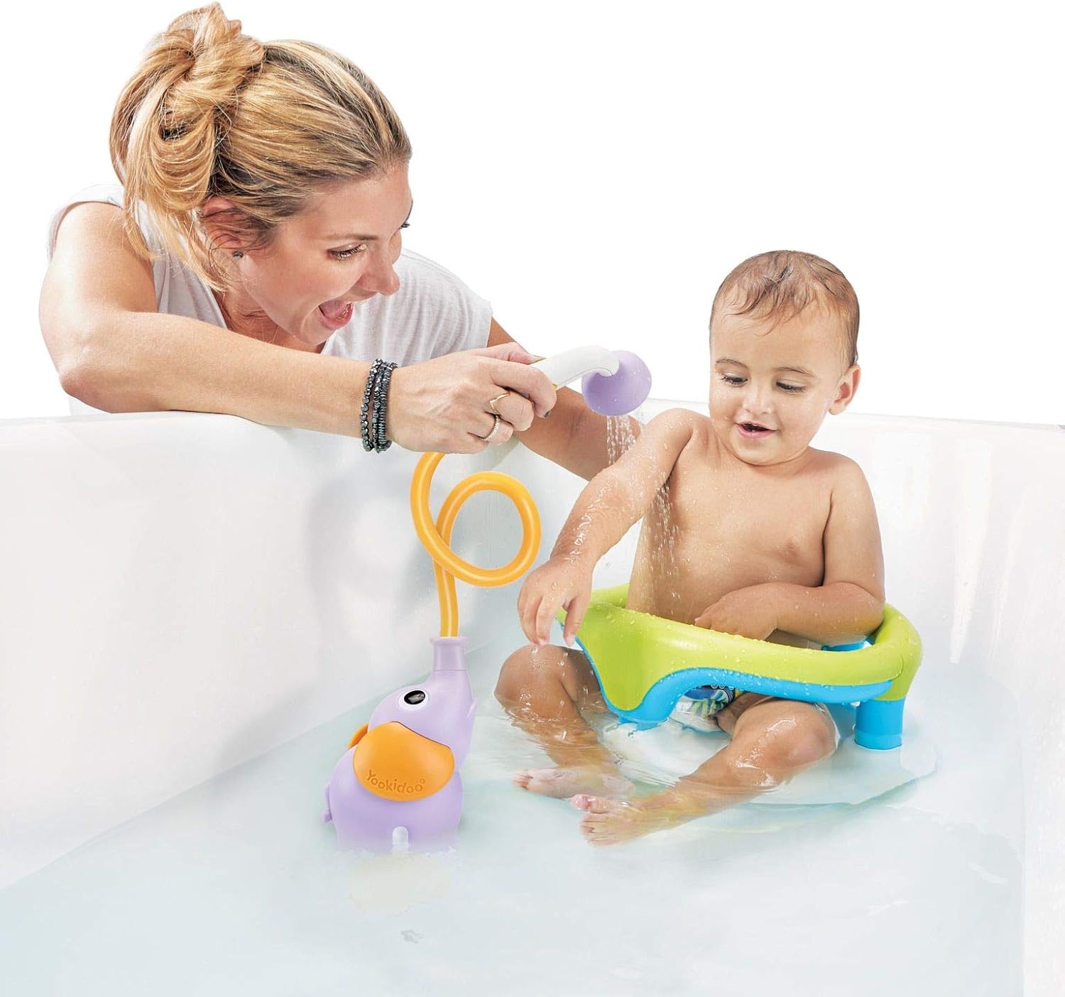 Pomme de Douche Éléphant Yookidoo pour Bébé - Jouet de Bain à Pompe d'Eau Interactif pour Nouveau-Né et Tout-Petit