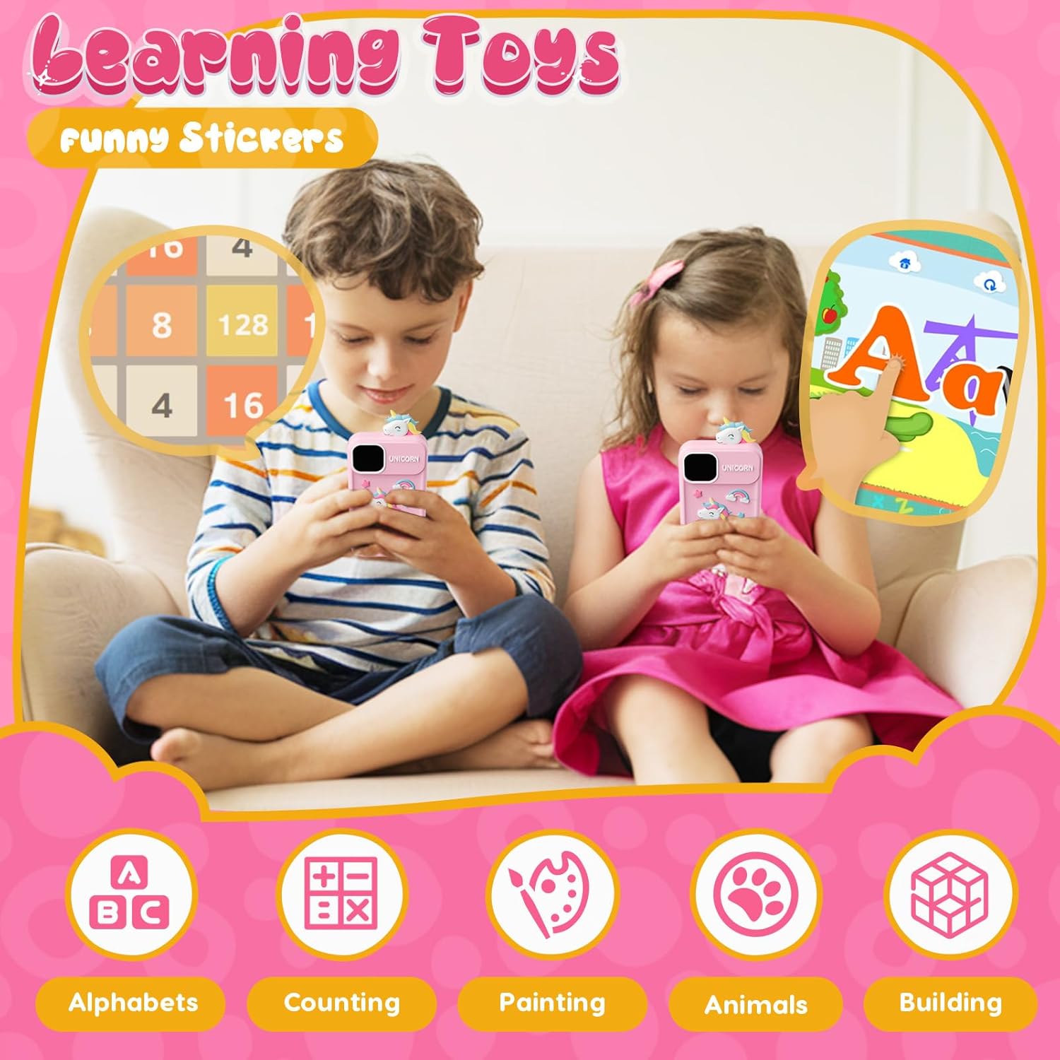 Téléphone Intelligent Dinosaure pour Enfants | Mini Téléphone Jouet avec 16 Jeux Éducatifs et Appareil Photo pour Enfants de 3 à 9 Ans King of Toys
