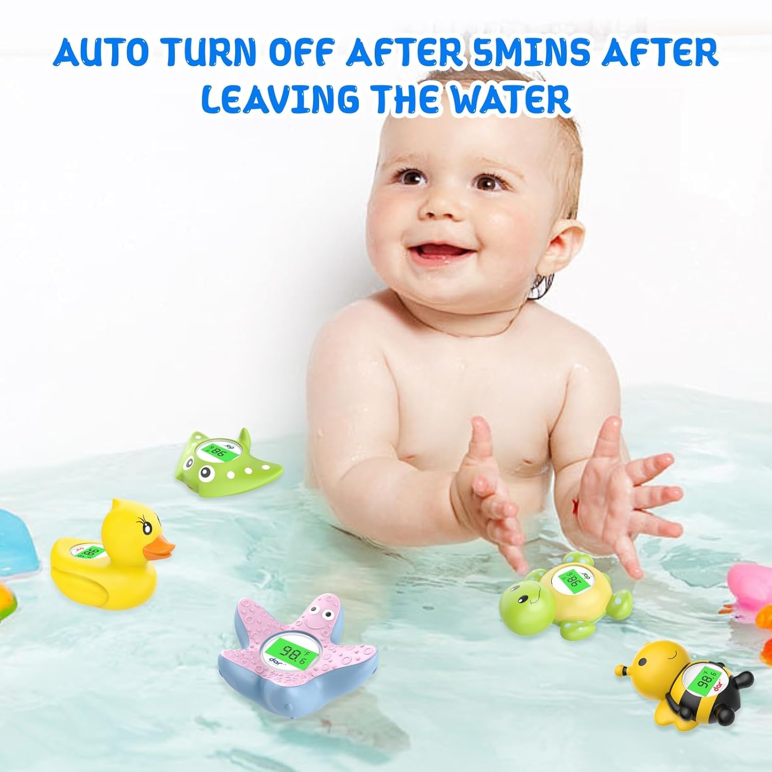 Thermomètre de Bain Numérique Tortue pour Bébé - Jouet Flottant de Température d'Eau avec Alerte Couleur et Écran Rétroéclairé