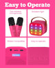 Mini Karaoké Enfant Bluetooth avec 2 Micros | Machine Portable pour Filles 3-10+ Ans | Cadeau Anniversaire & Soirée King of Toys