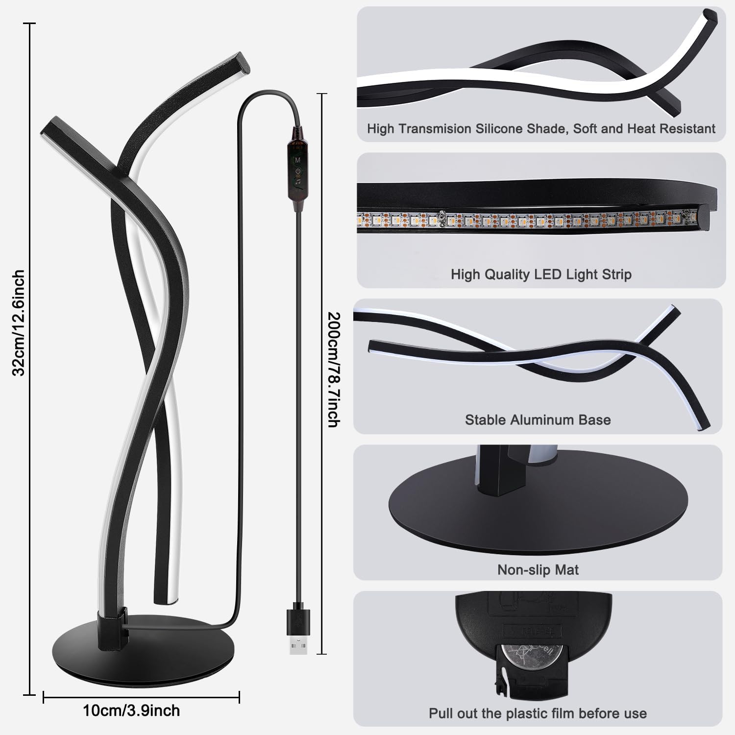 LUMIFY l Modern LED Spiral Table Lamp With RGB Color Mode De Speelgoedkoning