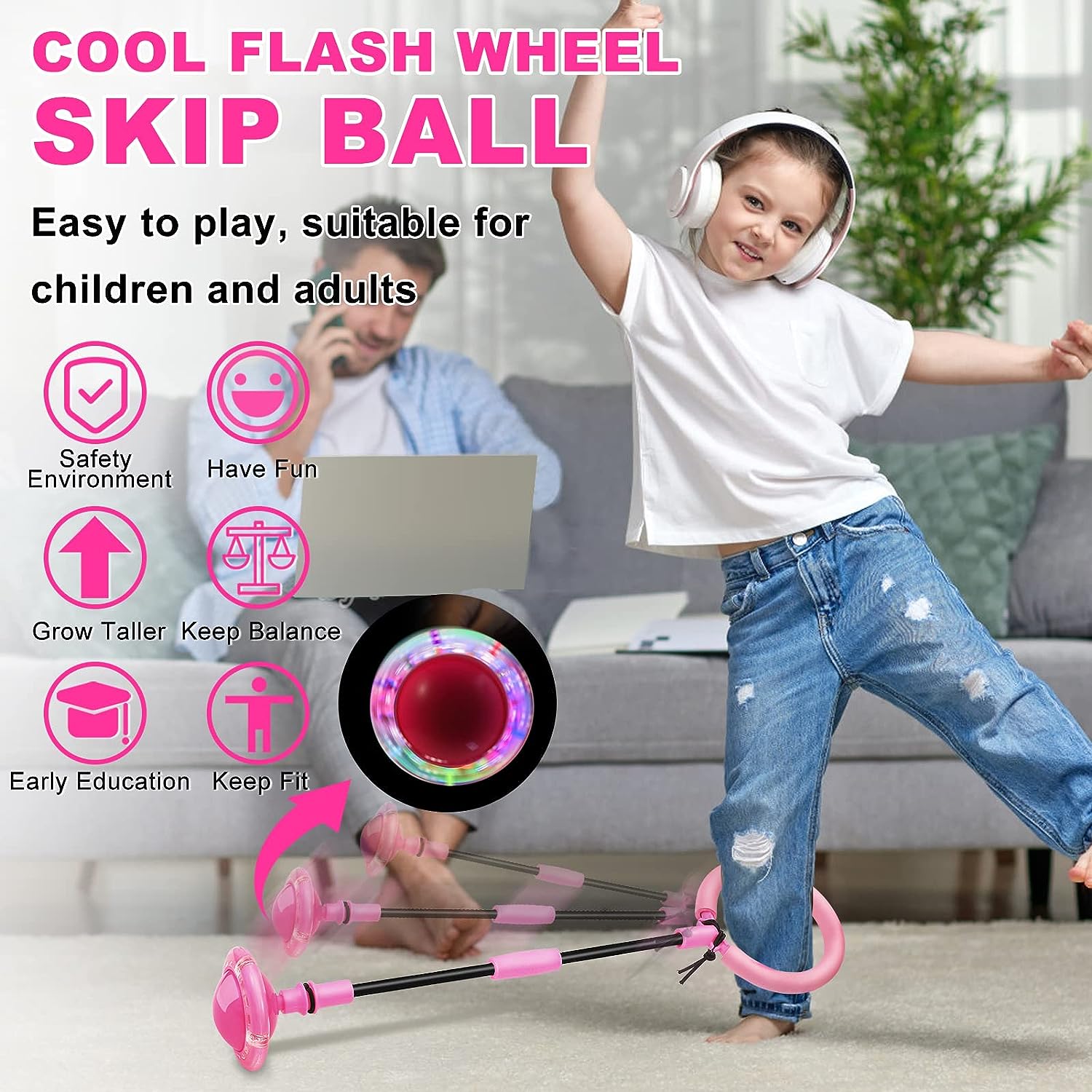 Ballon Skippy Portable et Pliable - Jouet d'Extérieur pour Enfants de 6 Ans et Plus Speelgoed Koning