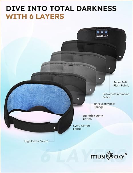 Sleep Headphones & Sleep Eye Mask with Bluetooth 5.2 l For Man and Woman De Speelgoed Koning