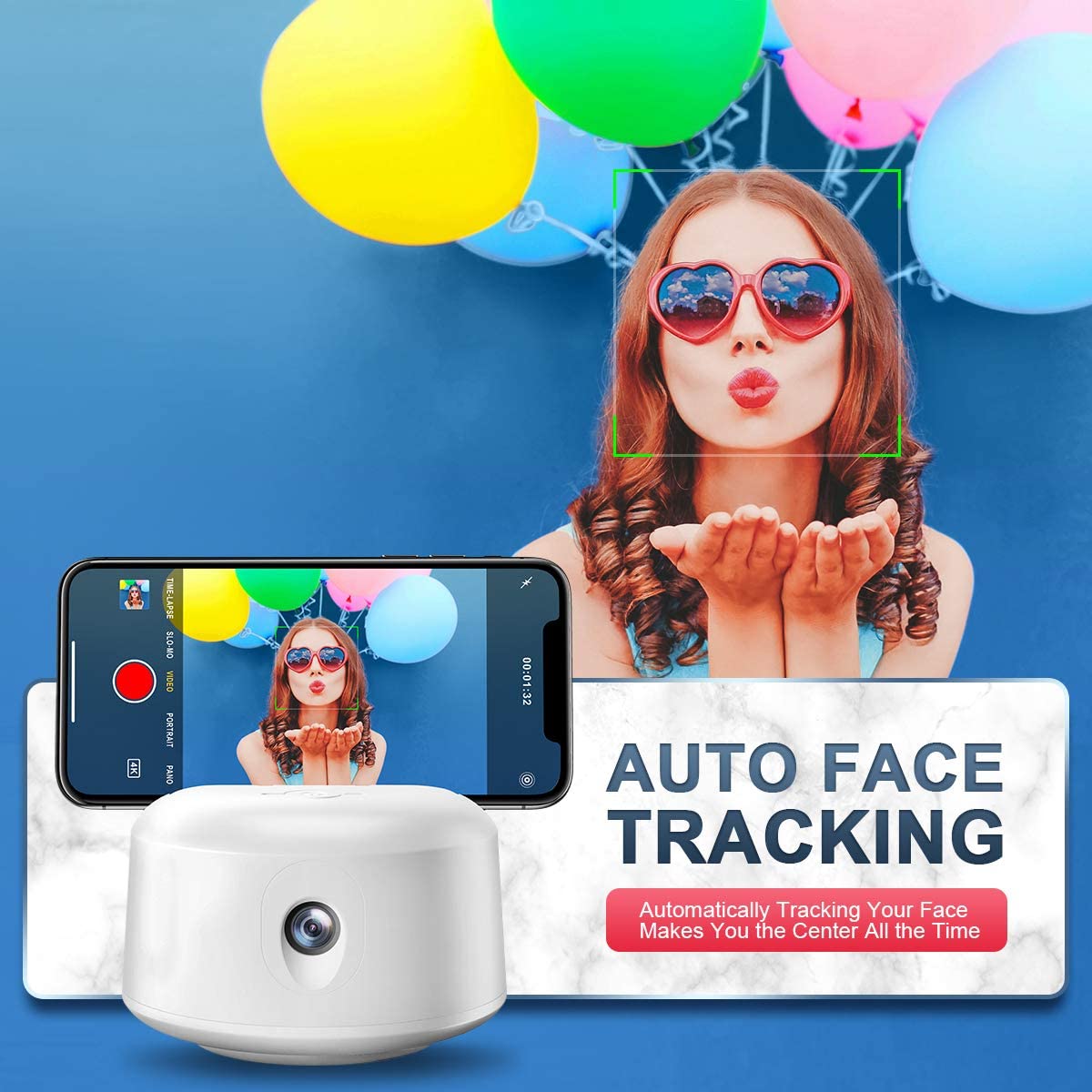 Support de téléphone avec suivi facial à 360 degrés | Stabilisateur gimbal automatique pour selfie, vlogging, et tournage vidéo King of Toys