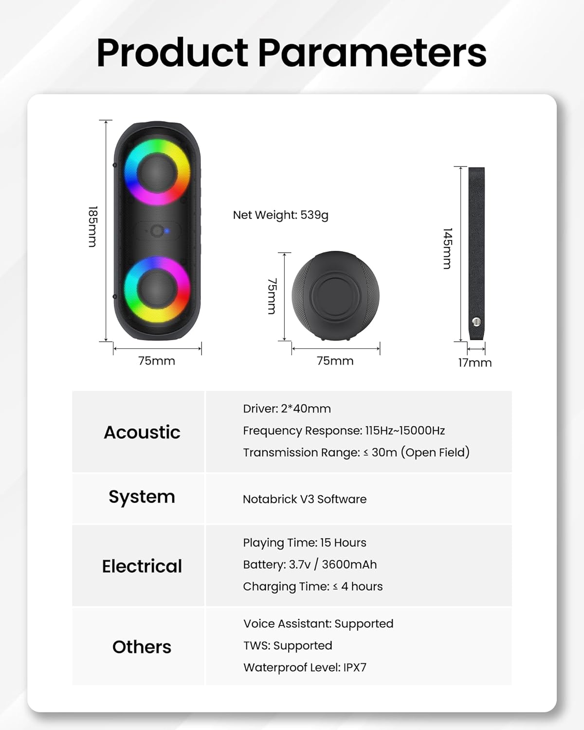 RGB & Rhythm Light Bluetooth Speakers 60 WATT (30 meter range) Speelgoed Koning