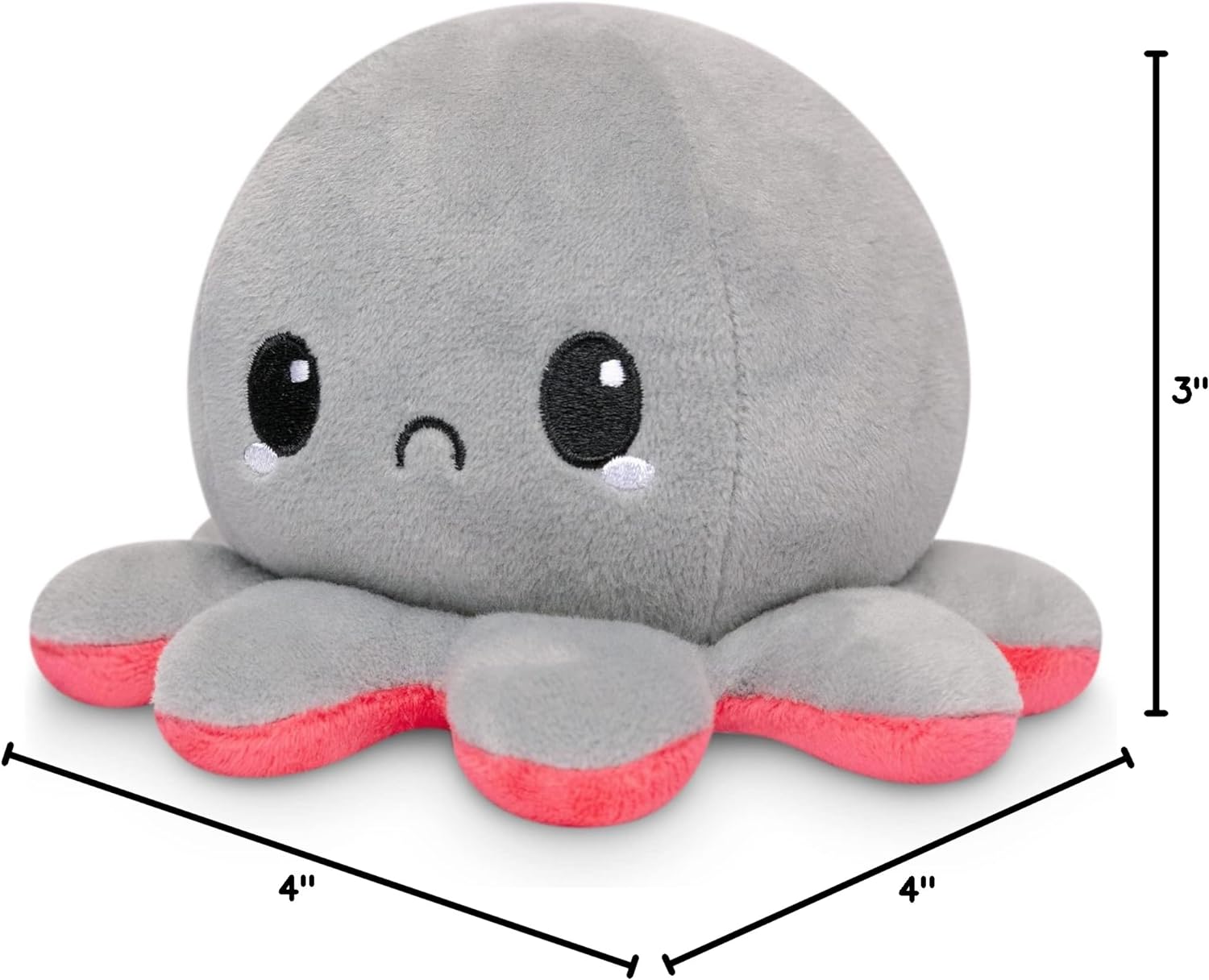 Peluche Octopus Réversible - Violet + Bleu - Mignons Animaux en Peluche Sensory Fidget Qui Montre Votre Humeur, Bleu en Colère + Violet Heureux, 10 cm De Speelgoed Koning