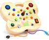 Tableau d'Activités Éléphant pour Tout-Petits | Jouet Sensoriel Montessori avec Interrupteur Lumineux en Bois King of Toys