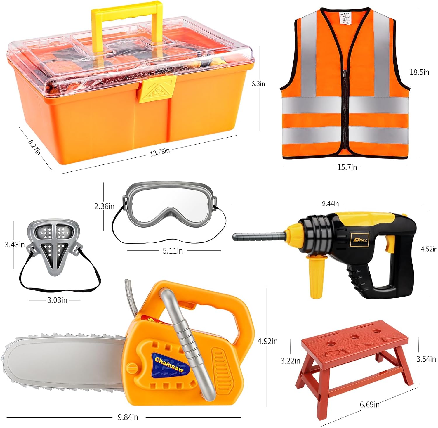 Ensemble de Perceuse Électronique avec Boîte à Outils | Jeu de Construction pour Enfants en Imitation pour Enfants de 3 à 5 Ans King of Toys