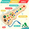 Tableau d'Activités Éléphant pour Tout-Petits | Jouet Sensoriel Montessori avec Interrupteur Lumineux en Bois King of Toys