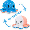 Peluche Octopus Réversible - Violet + Bleu - Mignons Animaux en Peluche Sensory Fidget Qui Montre Votre Humeur, Bleu en Colère + Violet Heureux, 10 cm De Speelgoed Koning