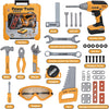 Ensemble d'Outils pour Enfants Garçons | Kit d'Outils pour Tout-Petits avec Sac à Outils et Perceuse Électronique Jouet | Jeux d'Imitation de Construction pour Enfants | Jouets pour Garçons de 3, 4, 5 Ans King of Toys