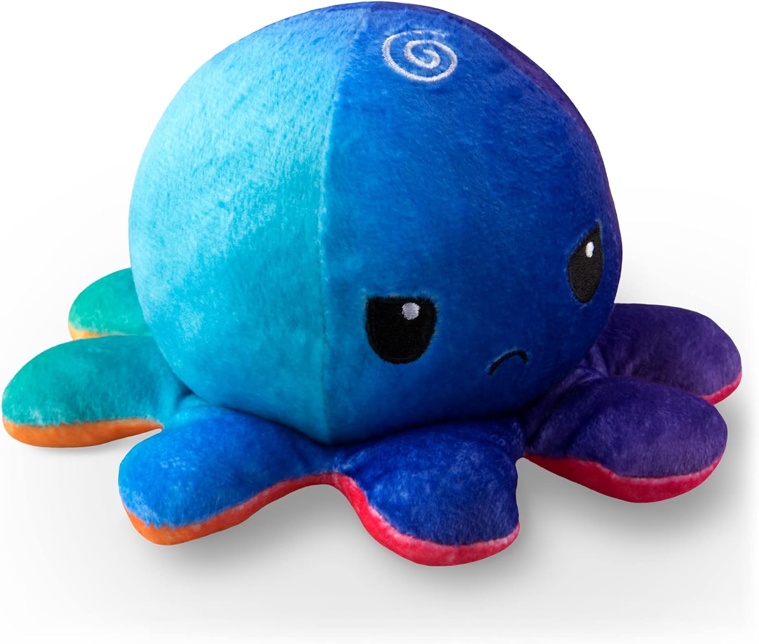Peluche Octopus Réversible - Violet + Bleu - Mignons Animaux en Peluche Sensory Fidget Qui Montre Votre Humeur, Bleu en Colère + Violet Heureux, 10 cm De Speelgoed Koning