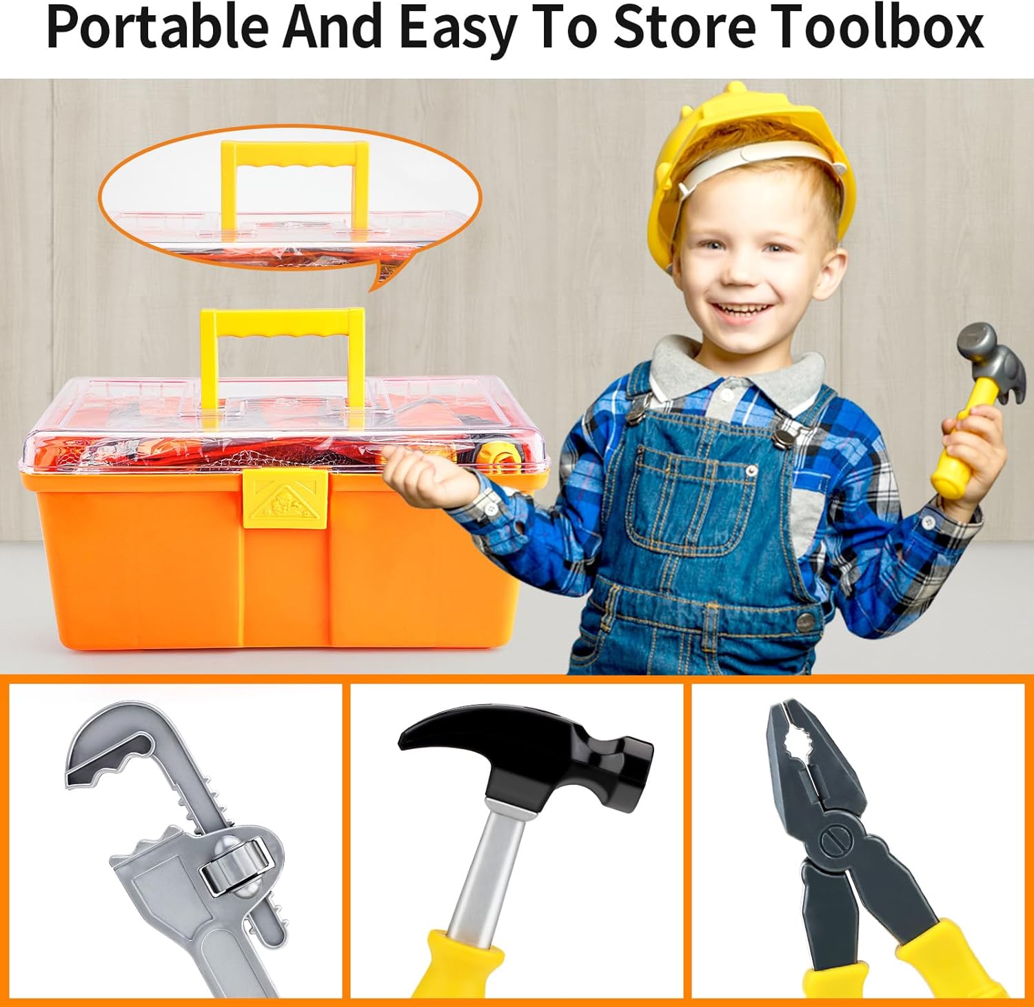 Ensemble de Perceuse Électronique avec Boîte à Outils | Jeu de Construction pour Enfants en Imitation pour Enfants de 3 à 5 Ans King of Toys