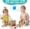 Cube d'activité en bois 8-en-1 pour bébé | Jouet Montessori d'apprentissage pour les 1-3 ans | Cadeau parfait pour un premier anniversaire King of Toys