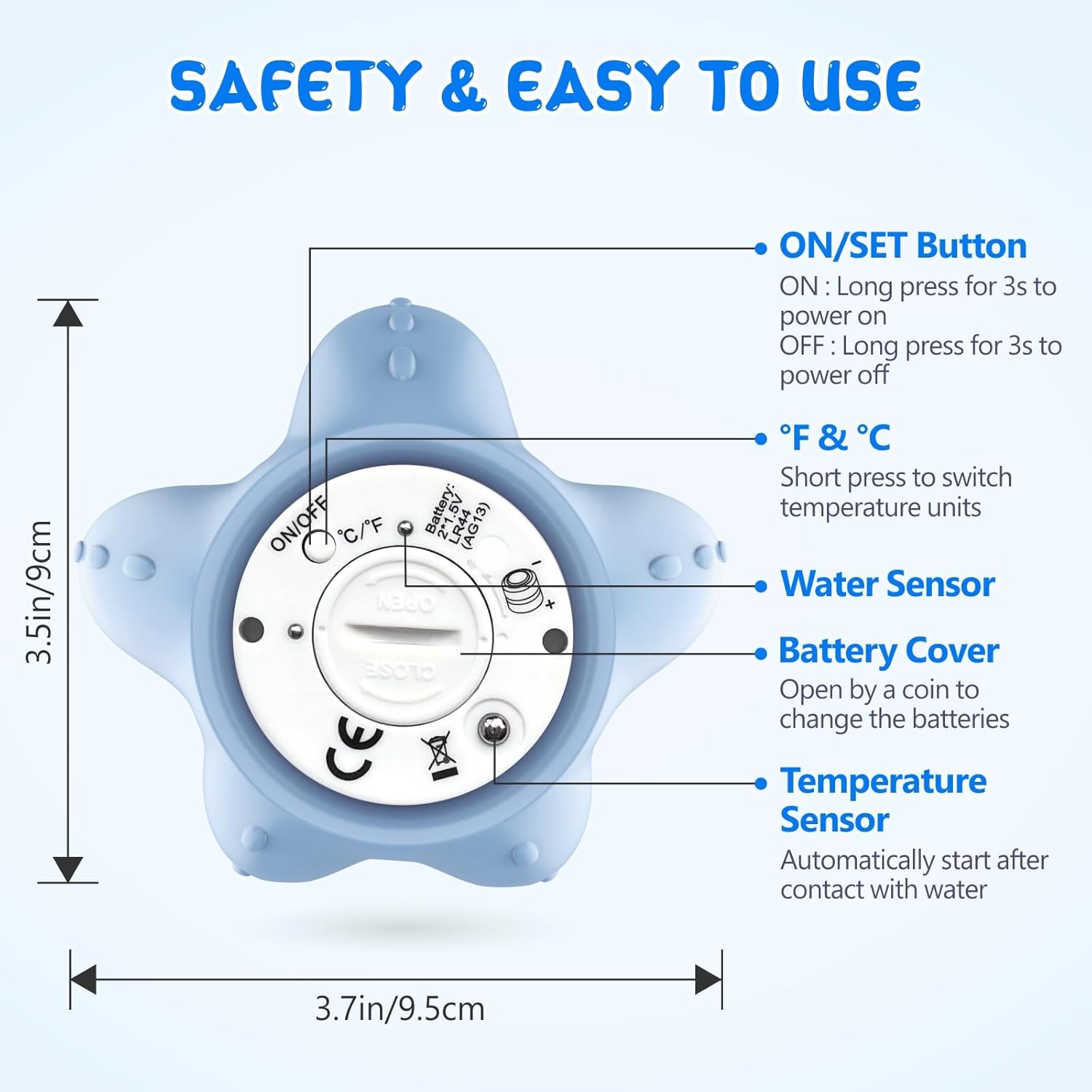 Thermomètre de Bain Numérique Tortue pour Bébé - Jouet Flottant de Température d'Eau avec Alerte Couleur et Écran Rétroéclairé