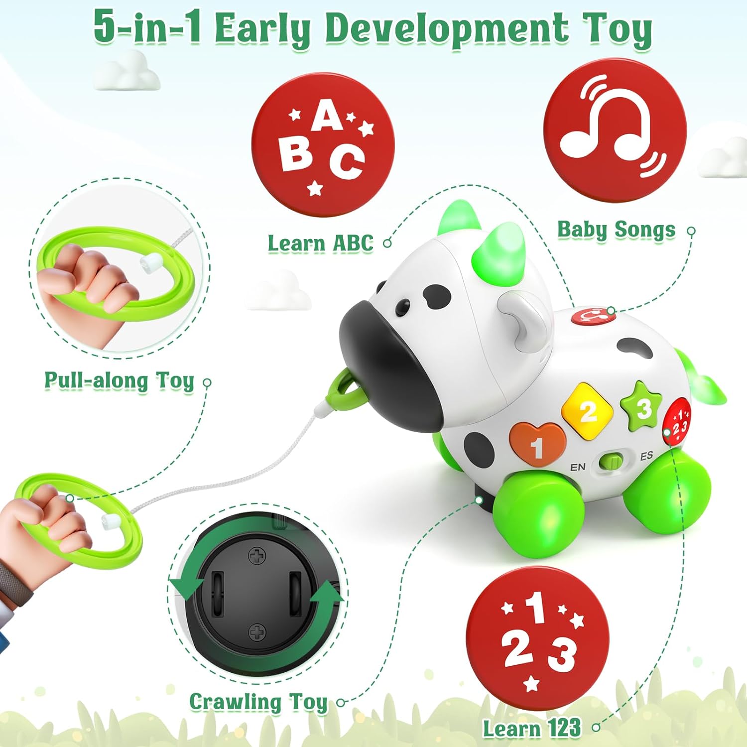 Jouet musical Vache - Bébé à partir de 6 mois (Jouets éducatifs) Speelgoed Koning