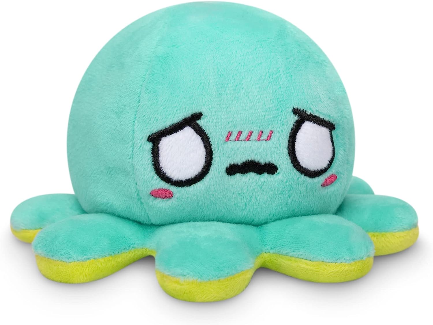 Peluche Octopus Réversible - Violet + Bleu - Mignons Animaux en Peluche Sensory Fidget Qui Montre Votre Humeur, Bleu en Colère + Violet Heureux, 10 cm De Speelgoed Koning