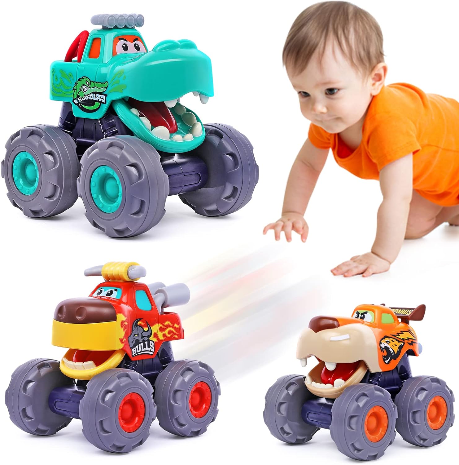 Camion Monstre à Friction | Jouet Éducatif Véhicule pour Tout-Petits de 1 à 4 Ans King of Toys