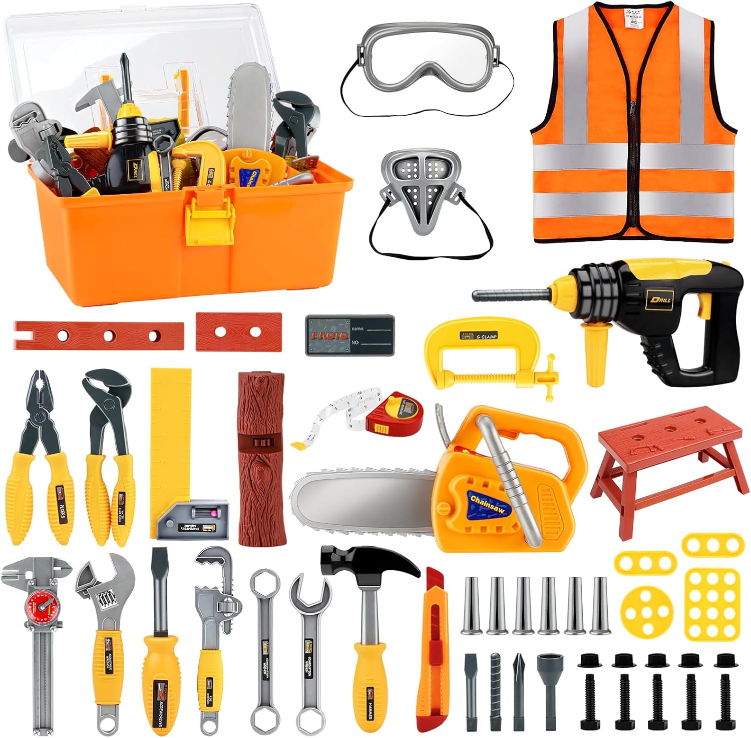 Ensemble de Perceuse Électronique avec Boîte à Outils | Jeu de Construction pour Enfants en Imitation pour Enfants de 3 à 5 Ans King of Toys