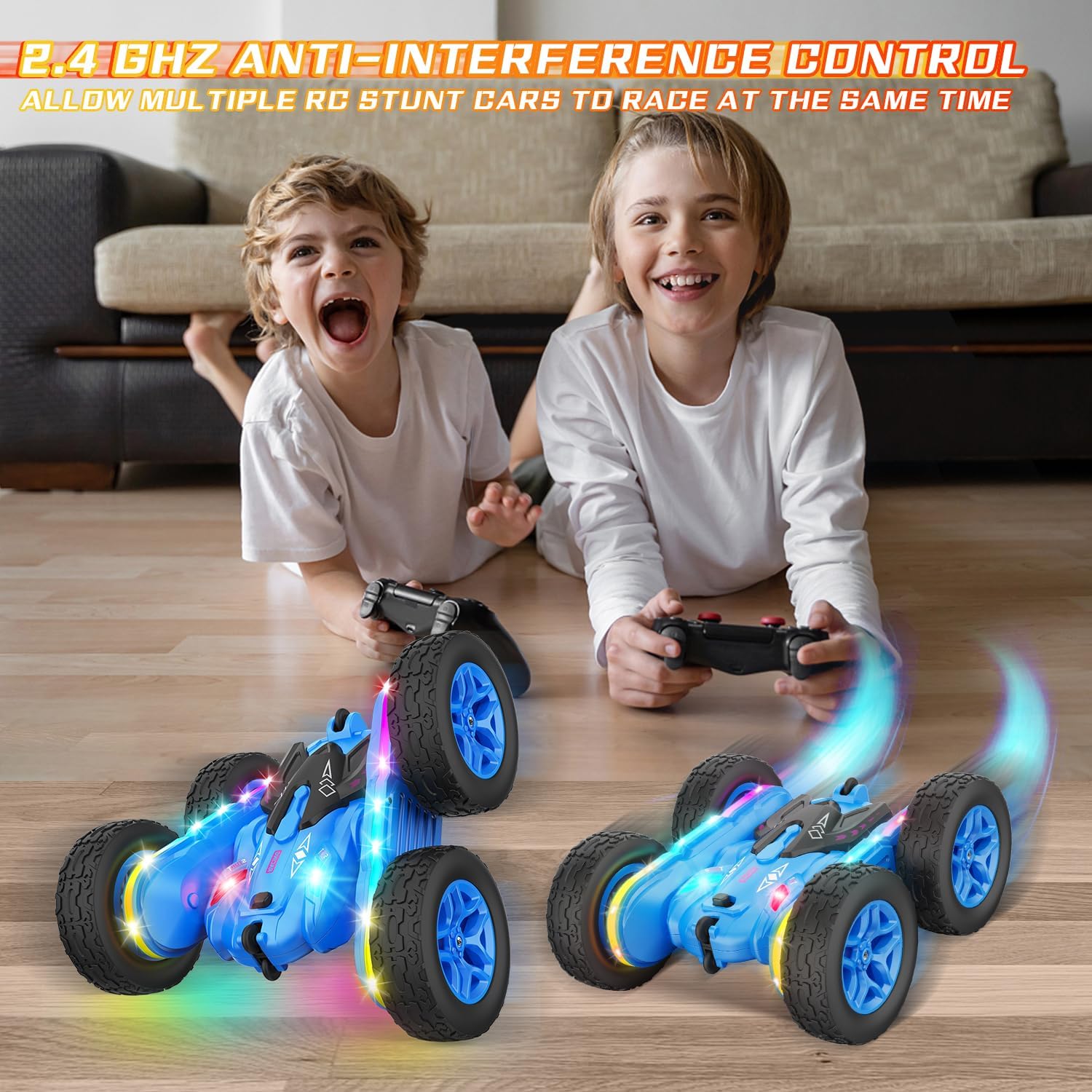 RC STUNTCAR l Voiture Stunt Directionnelle Bleue 2.4G l Rotation à 360 Degrés Speelgoed Koning