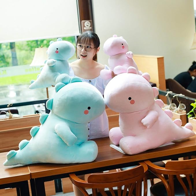 Peluche Dinosaure Rose Mignonne pour Bébés et Jeunes Enfants - Filles et Garçons De Speelgoed Koning