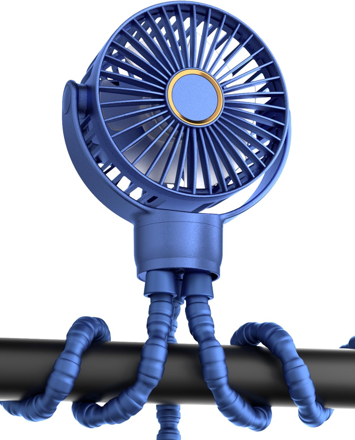 Ventilateur Portable Rechargeable pour Poussette et Voyage - Mini Ventilateur à Pince Flexible 360° avec Affichage Numérique - Essentiel Bébé Été