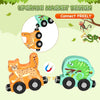 Ensemble de train en bois magnétique avec 11 animaux | Jouets Montessori pour activités d'apprentissage préscolaire des tout-petits King of Toys