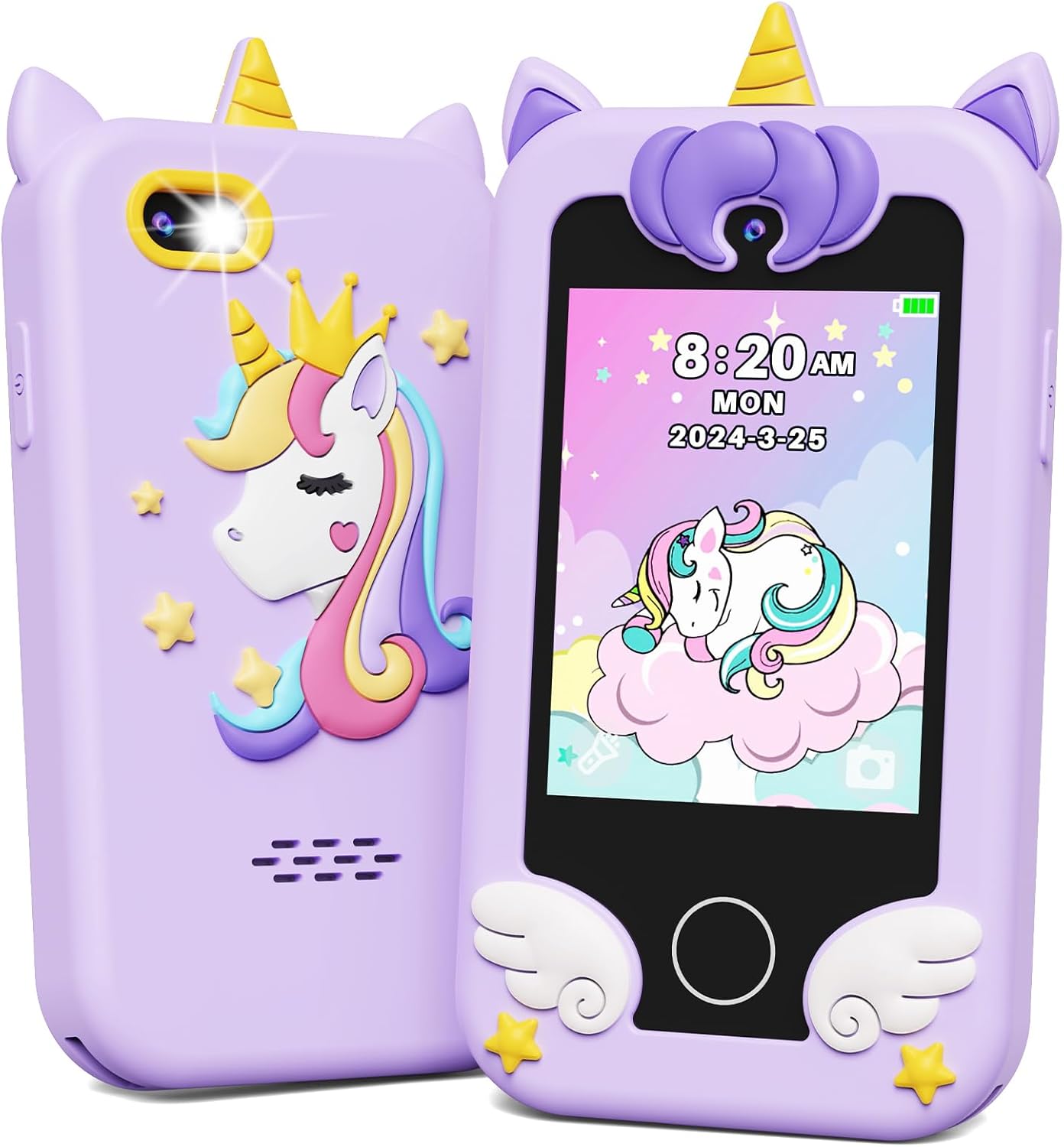 Smartphone Jouet pour Enfants 3-10 Ans - Téléphone Éducatif avec Double Appareil Photo HD - Cadeau Idéal Garçons Filles
