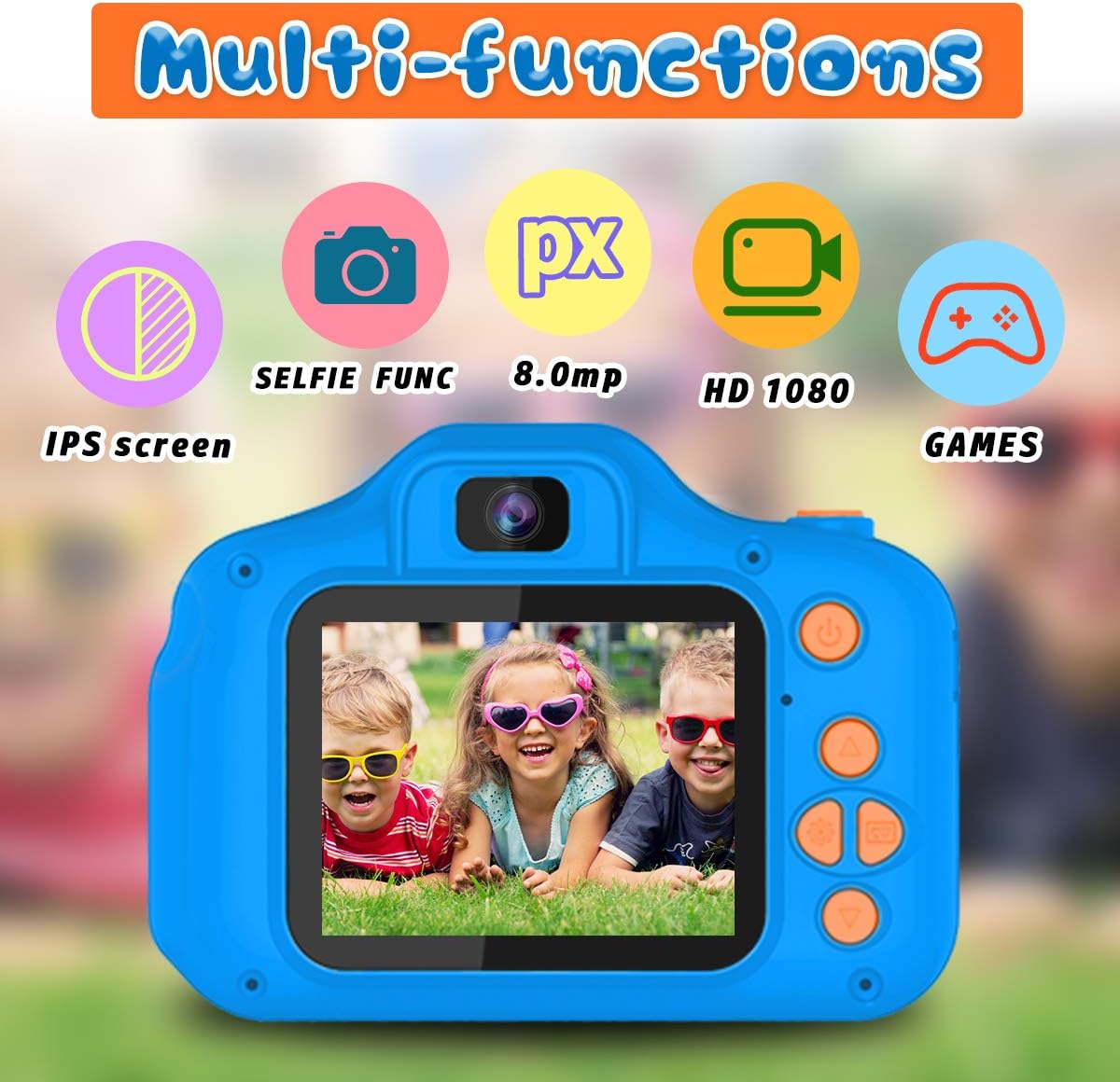 Appareil Photo Selfie HD pour Enfants | Caméra Portable avec Carte SD 32GB pour Enfants de 3-9 Ans