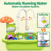 Évier de cuisine de jeu avec eau courante | Robinet électrique, jouets flottants et jeu de pêche | Jeu de rôle pour enfants 3+ King of Toys