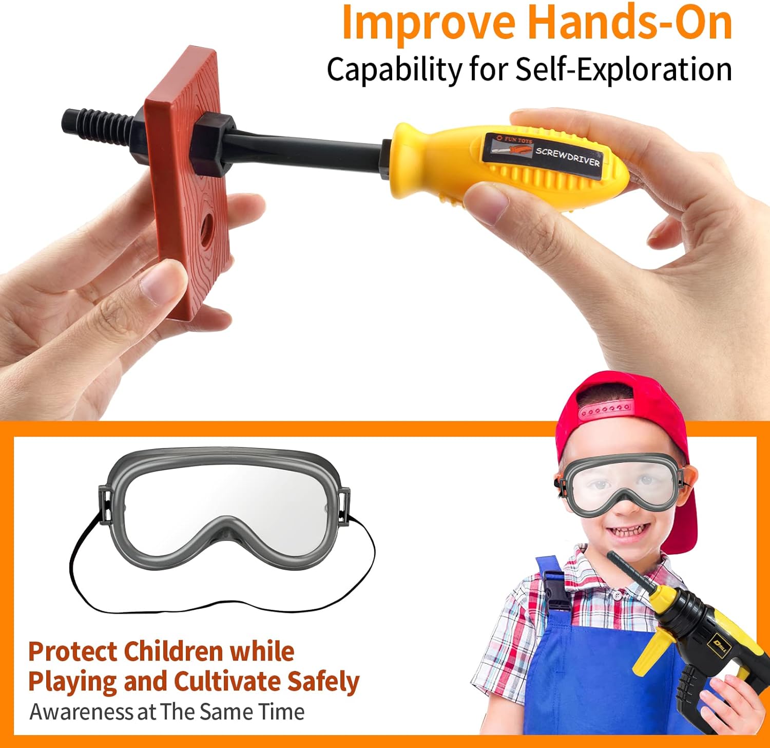 Ensemble de Perceuse Électronique avec Boîte à Outils | Jeu de Construction pour Enfants en Imitation pour Enfants de 3 à 5 Ans King of Toys