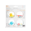 Lot de 4 Jouets de Bain Bébé Flottants | Stimule les Sens avec Anneaux Texturés & Bulles Colorées | Amusant et Sûr pour Bébés 4+ Mois King of Toys