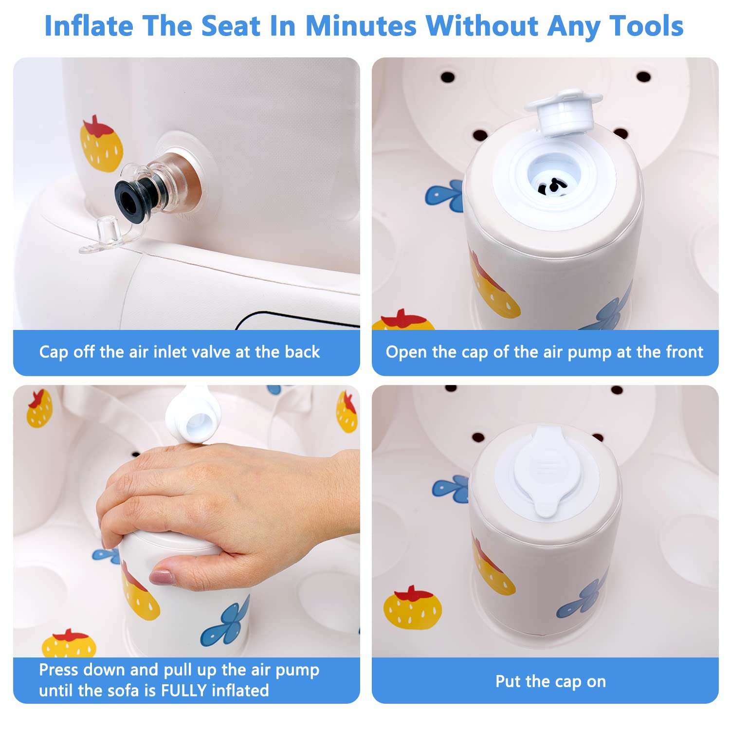Siège Gonflable pour Bébé au Sol | Chaise pour Enfant avec Harnais à Deux Points, Soutien Airbag en Forme de Colonne pour Bébé de 3 à 36 Mois King of Toys