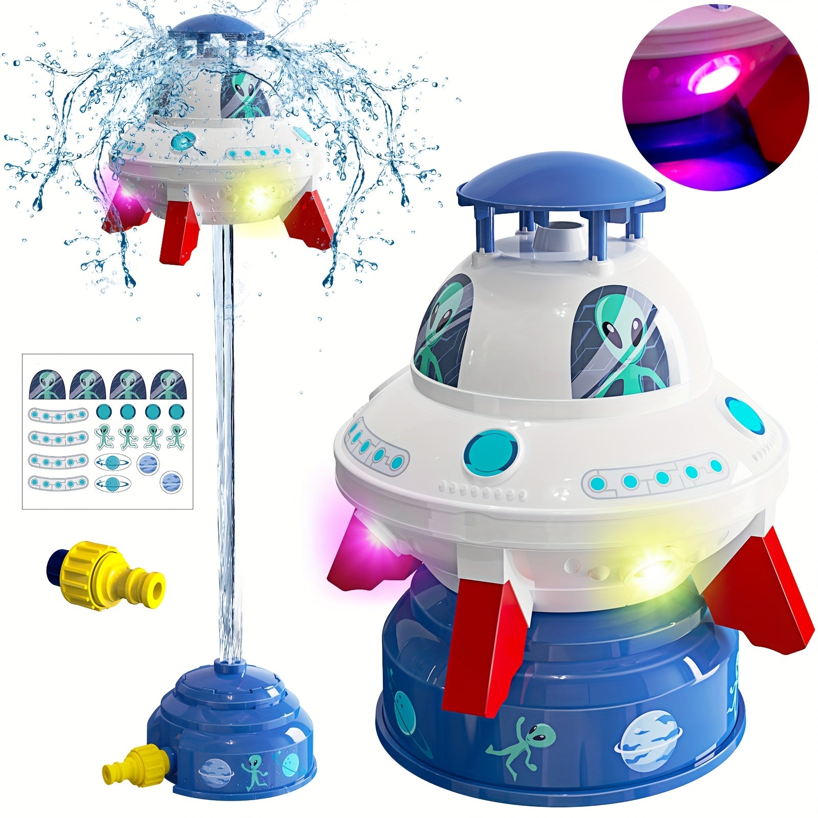 Arroseur Volant Skirfy UFO – Jouet d’Eau Estival Lumineux pour Jardin, Enfants 3–8 Ans