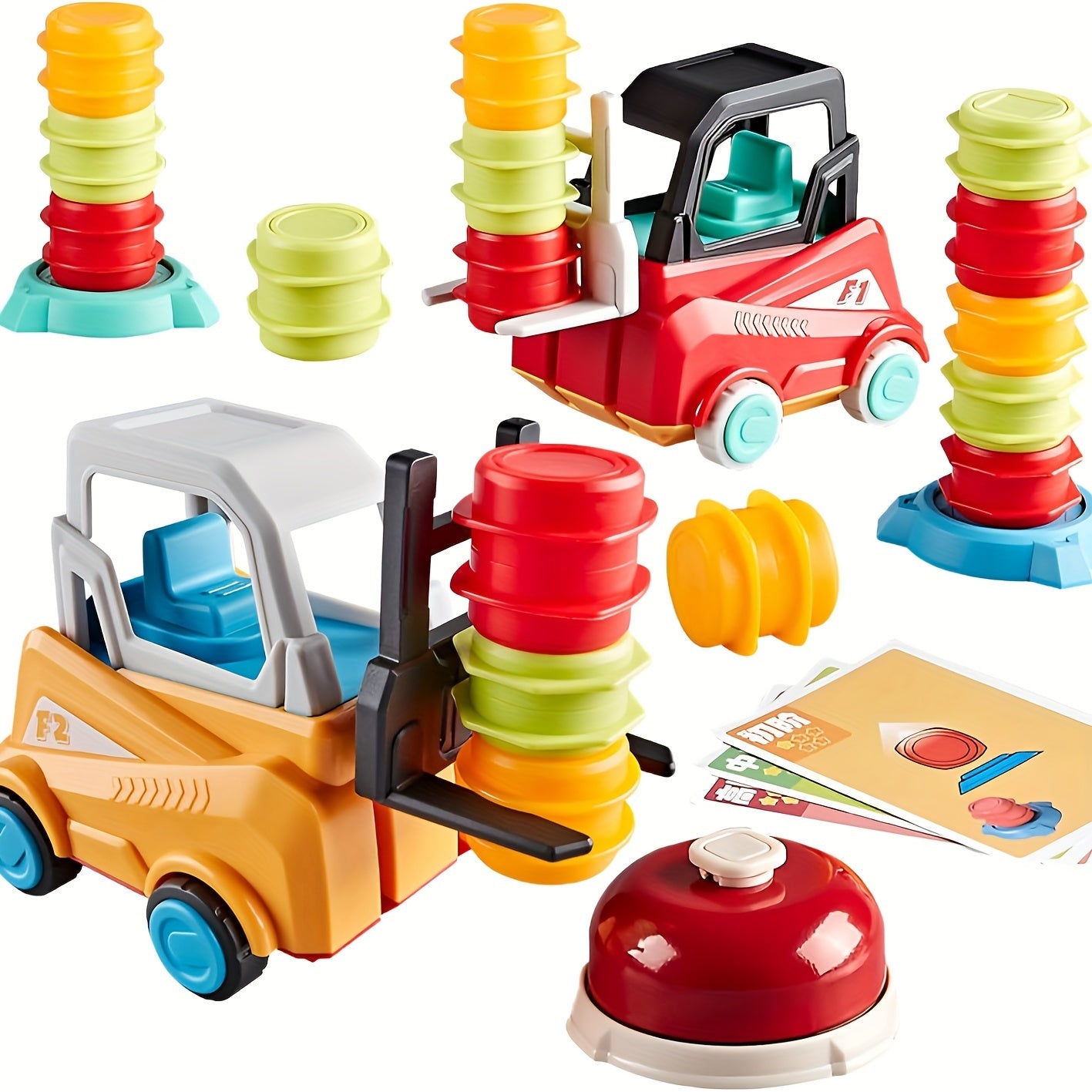 Jeu d'Empilage et Transport Chariot Élévateur pour Enfants 3 Ans et Plus - Jouet de Construction Éducatif avec Camion Minier - Stimule la Logique et la Motricité Fine