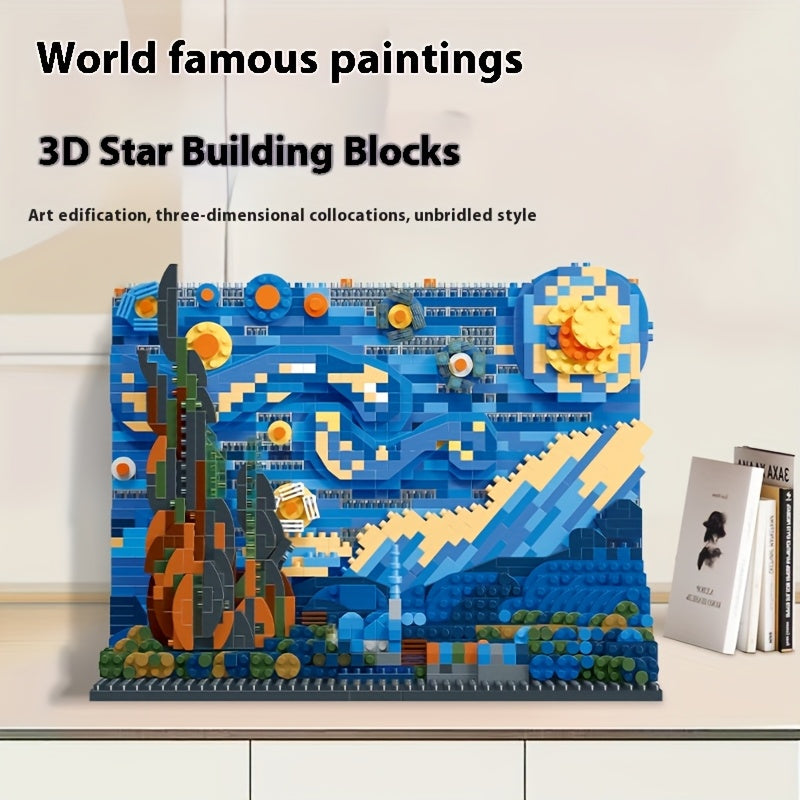 Set de Blocs Starry Night 1850pcs – Puzzle 3D Mini Briques ABS pour Adultes & Fans d’Art