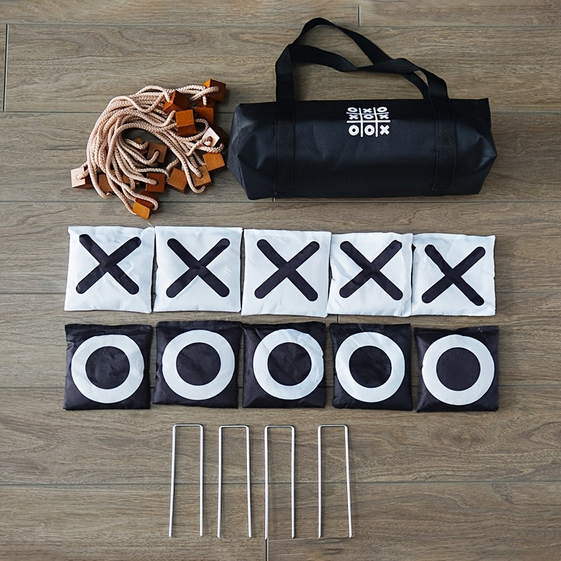 Jeu Géant de Morpion & Lancer de Sacs – Jeux de Jardin XXL pour Camping, Anniversaires ou Fêtes en Plein Air