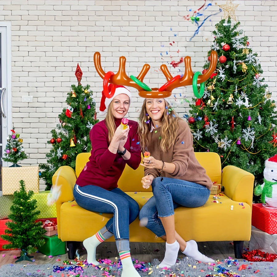 Jeu Cerf Gonflable avec Anneaux | Activité Familiale et Jeux de Fête de Noël King of Toys