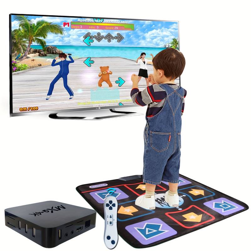 Tapis de danse HD pour TV l Tapis de danse électrique avec 20+jeux, 200+chansons & Fitness King of Toys