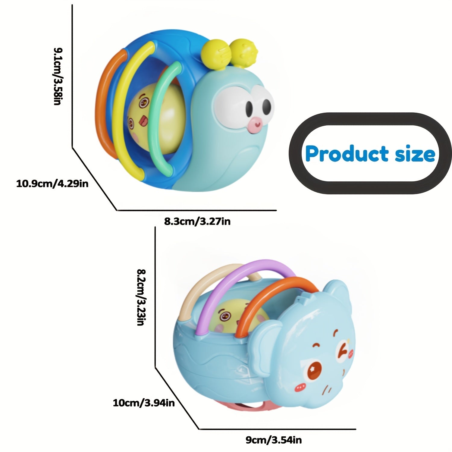 Hochet Musical Roulant Escargot pour Bébé 0-12 Mois - Jouet Sensoriel Interactif pour Apprendre à Ramper - Cadeau d'Éveil Garçons Filles
