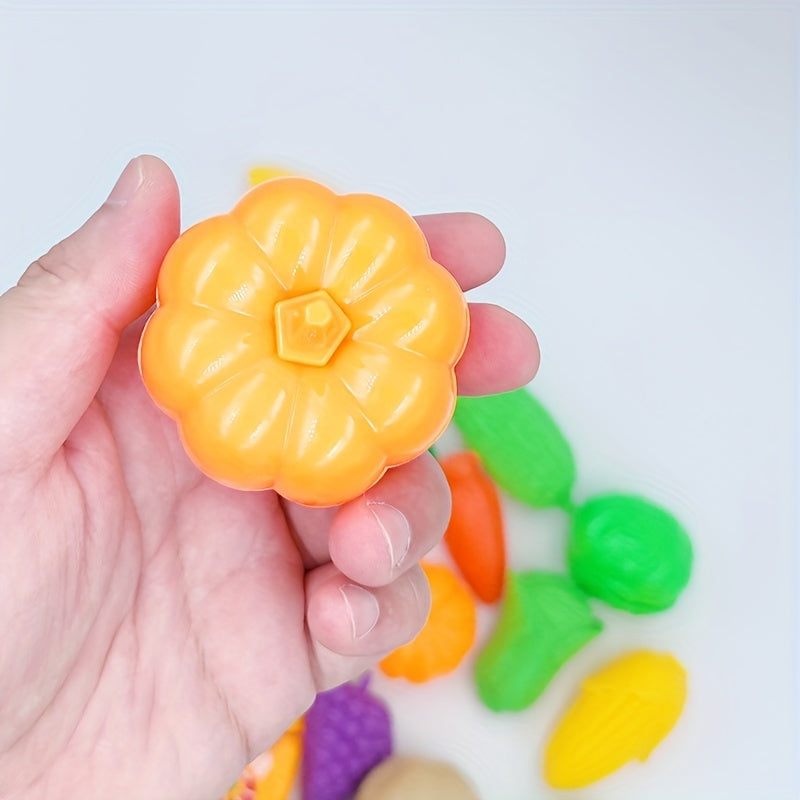 Set de Cuisine et Aliments d'Imitation 24 Pièces pour Enfants - Jouet Éducatif Fruits, Légumes et Vaisselle pour Garçons et Filles