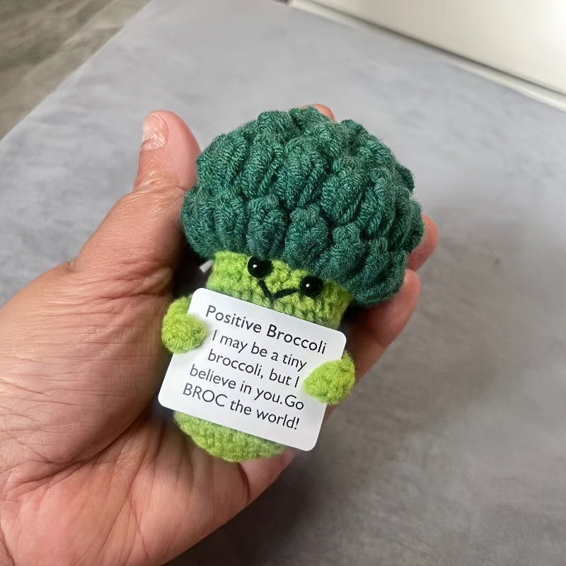 Peluche Brocoli Crocheté à la Main | Décoration de Noël et Cadeau Festif avec Carte Positive King of Toys