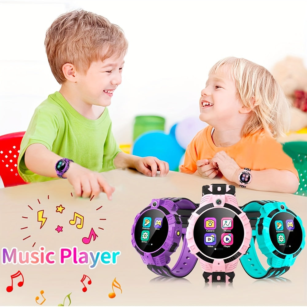 Montre Intelligente Éducative pour Enfants 4-12 Ans - Smartwatch Tactile avec Jeux, Musique, Appareil Photo et Podomètre - Cadeau Anniversaire et Noël