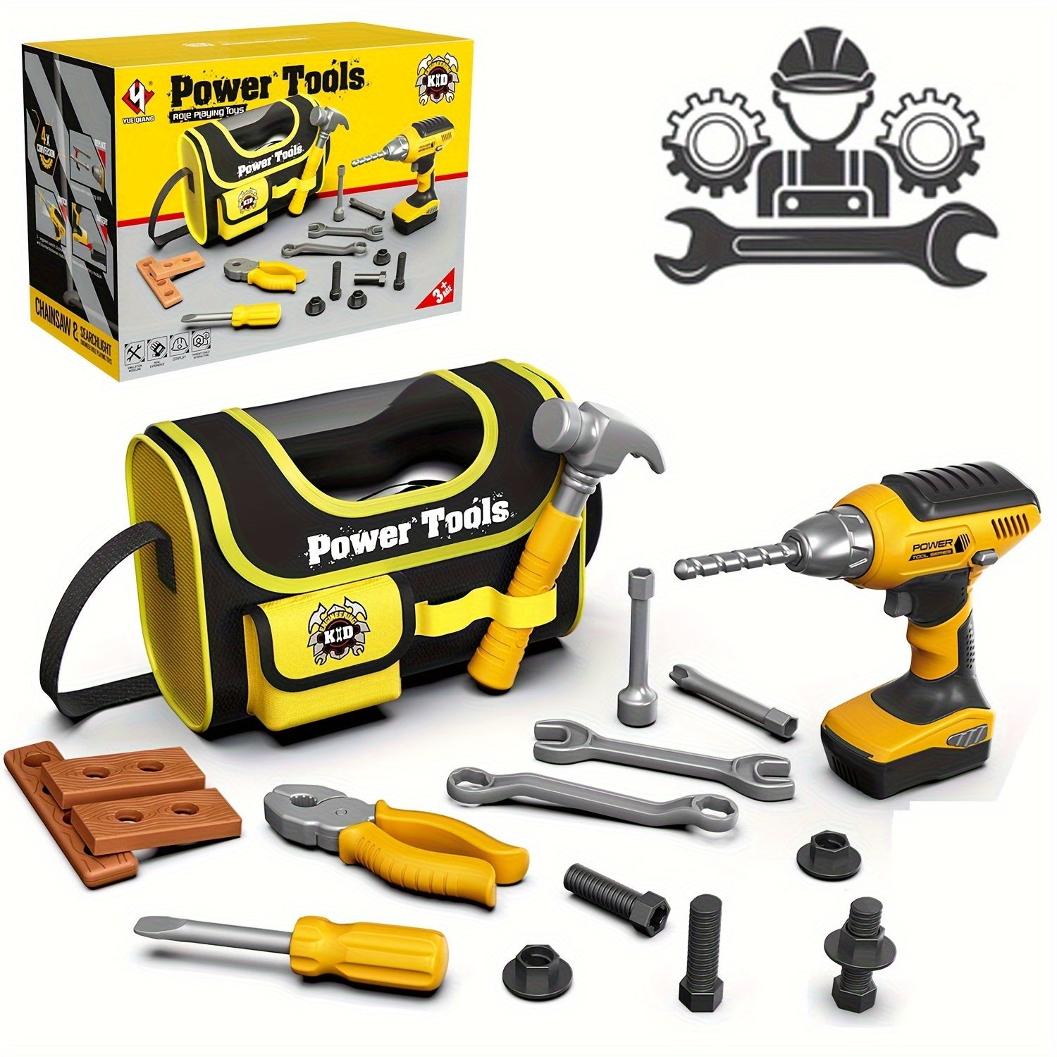 Mallette d'Outils pour Enfants avec Visseuse Électrique - Kit de Construction et de Jeu d'Imitation pour Garçons Filles 3-5 Ans - Cadeau Éducatif