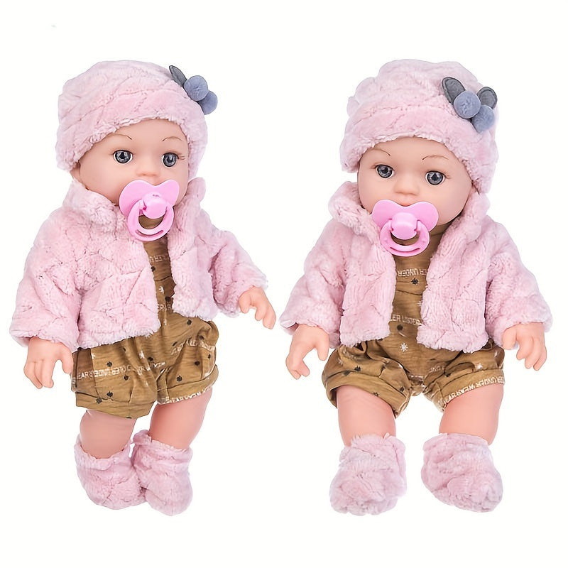 Poupée Reborn 30cm/12 pouces - Poupée Bébé Réaliste avec Bonnet, Chaussettes et Sucette - Cadeau de Festival King of Toys