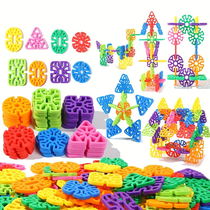 Blocs de construction épaissis de flocon de neige - 98 pièces | Puzzle éducatif d'assemblage DIY pour garçons et filles